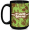 Green & Brown Toile Coffee Mug - 15 oz - Black Full