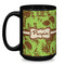 Green & Brown Toile Coffee Mug - 15 oz - Black