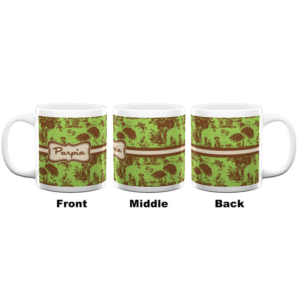 Green & Brown Toile Coffee Mug - 20 oz - White APPROVAL