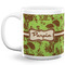 Green & Brown Toile 20 Oz Coffee Mug - White (Personalized)