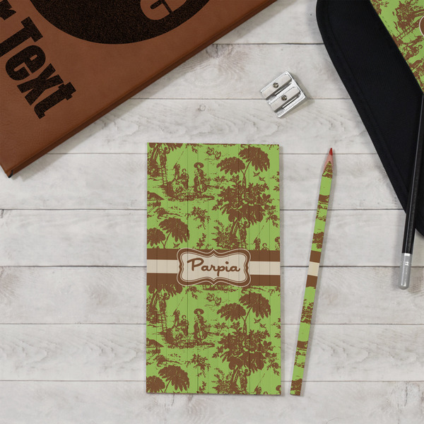 Green & Brown Toile Colored Pencils - In Context