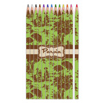 Green & Brown Toile Colored Pencils (Personalized)