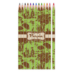 Green & Brown Toile Colored Pencils (Personalized)
