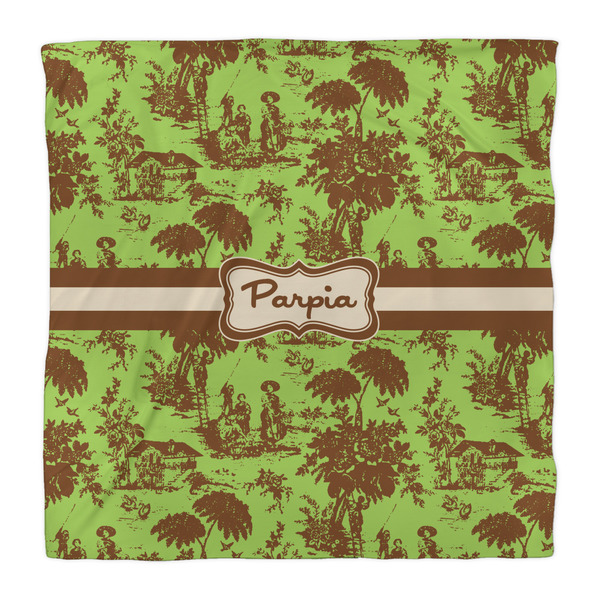 Green & Brown Toile Comforter - Queen - Front