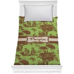Green & Brown Toile Comforter - Twin XL (Personalized)