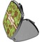 Green & Brown Toile Compact Mirror (Side View)