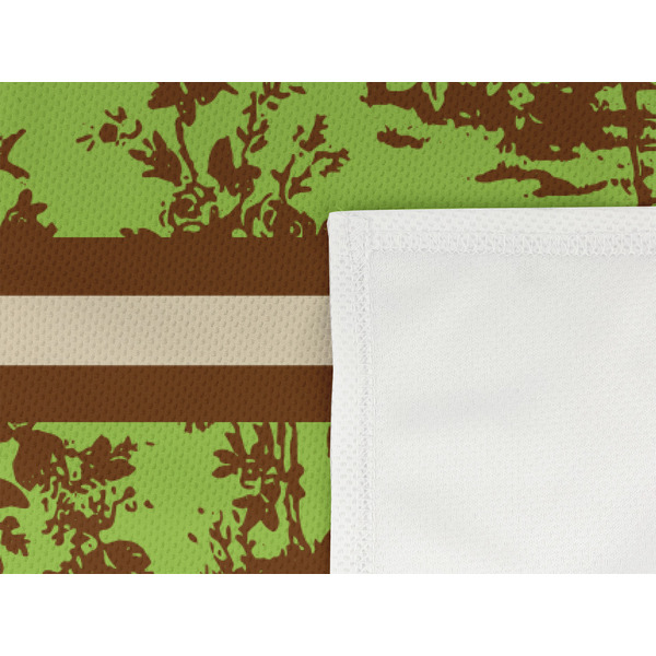 Green & Brown Toile Cooling Towel- Detail