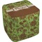Green & Brown Toile Cube Poof Ottoman (Bottom)