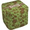 Green & Brown Toile Cube Pouf Ottoman (Personalized)