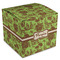 Green & Brown Toile Cube Favor Gift Box - Front/Main