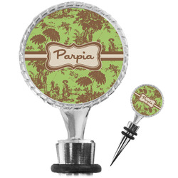 Green & Brown Toile Wine Bottle Stopper (Personalized)