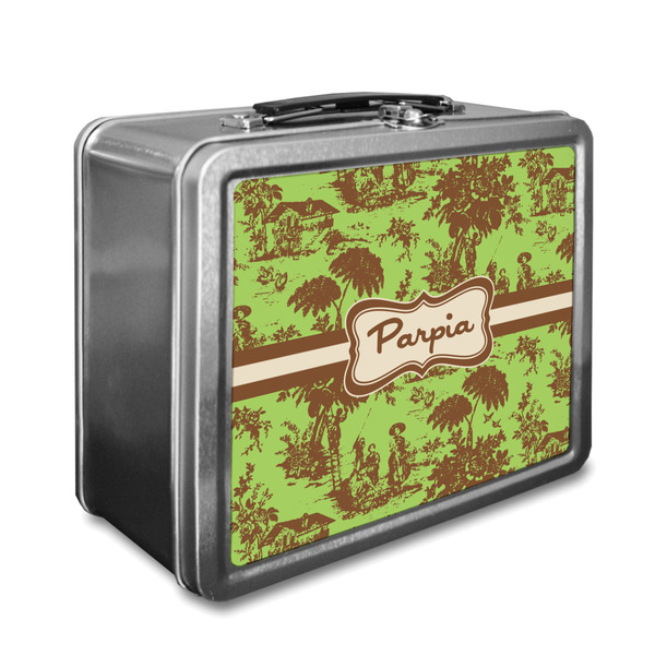 Custom Green & Brown Toile Lunch Box (Personalized)