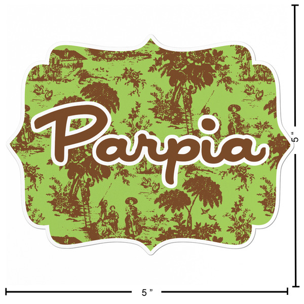 Green & Brown Toile Custom Shape Iron On Patches - L - APPROVAL