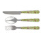 Green & Brown Toile Cutlery Set (Personalized)