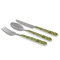 Green & Brown Toile Cutlery Set - MAIN