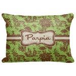 Green & Brown Toile Decorative Baby Pillowcase - 16"x12" (Personalized)