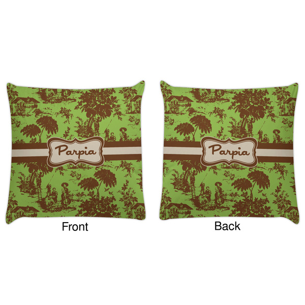 Green & Brown Toile Decorative Pillow Case - Approval
