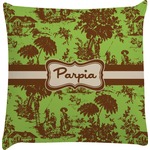 Green & Brown Toile Decorative Pillow Case (Personalized)