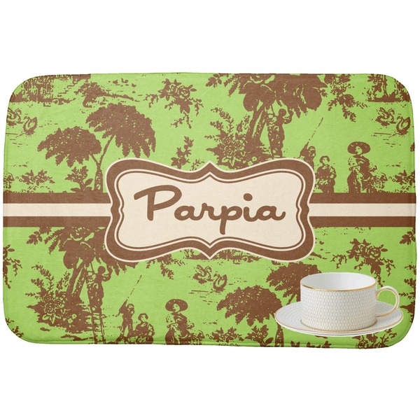 Green & Brown Toile Dish Drying Mat