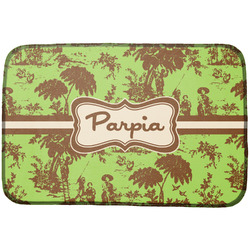 Green & Brown Toile Dish Drying Mat (Personalized)