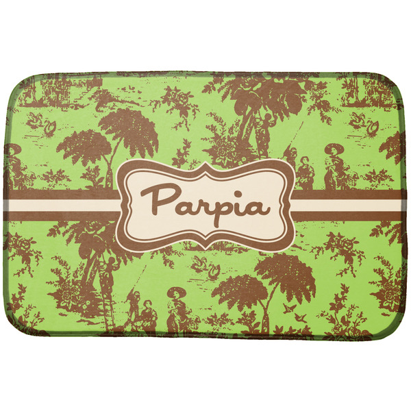 Custom Green & Brown Toile Dish Drying Mat (Personalized)