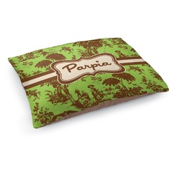Green & Brown Toile Dog Bed - Medium w/ Name or Text