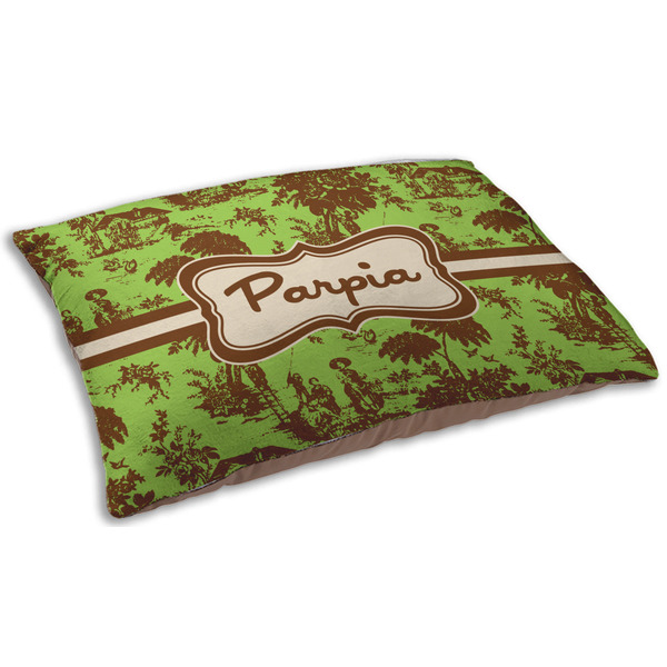 Green & Brown Toile Dog Beds - SMALL