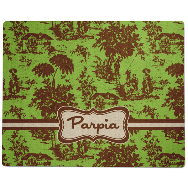 Green & Brown Toile Dog Food Mat - Large without Bowls