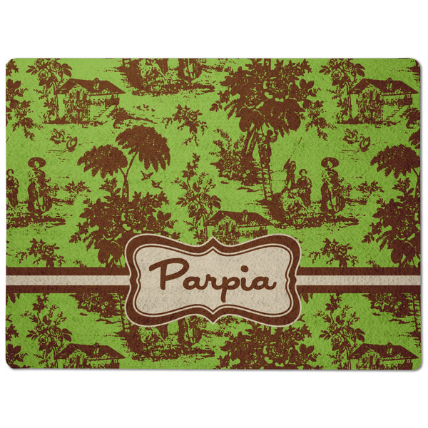 Green & Brown Toile Dog Food Mat - Medium without bowls