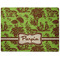 Green & Brown Toile Dog Food Mat - Medium without bowls