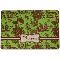 Green & Brown Toile Dog Food Mat w/ Name or Text