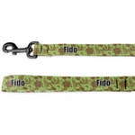 Green & Brown Toile Deluxe Dog Leash - 4 ft (Personalized)