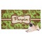 Green & Brown Toile Dog Towel (Personalized)