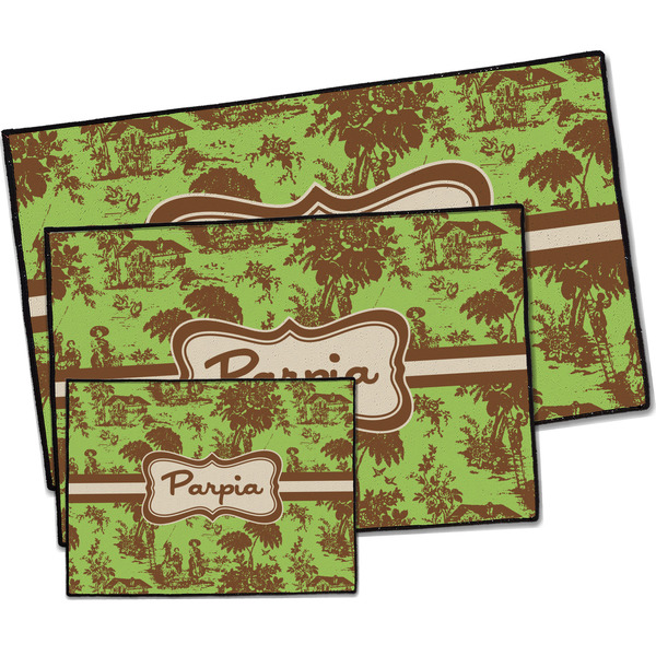 Green & Brown Toile Door Mats - PARENT MAIN