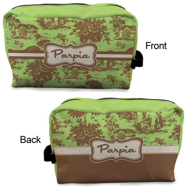 Green & Brown Toile Dopp Kit - Approval