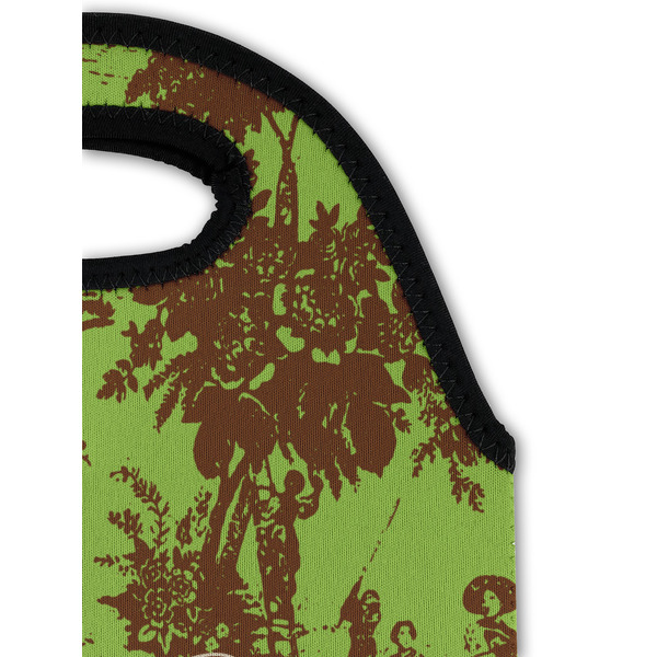 Green & Brown Toile Double Wine Tote - Detail 1 (new)