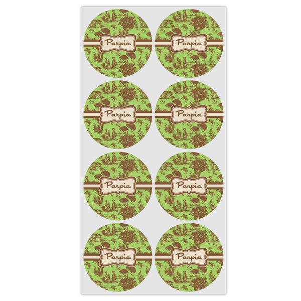 Green & Brown Toile Drink Topper - Medium - Set of 12