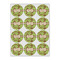 Green & Brown Toile Drink Topper - Small - Set of 12