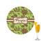 Green & Brown Toile Drink Topper - Small - Single with Drink