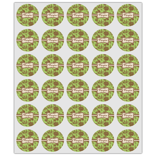 Green & Brown Toile Drink Topper - XSmall - Set of 30