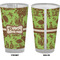 Green & Brown Toile Pint Glass - Full Color - Front & Back Views