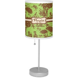 Green & Brown Toile Lamp with Drum Shade (Personalized)