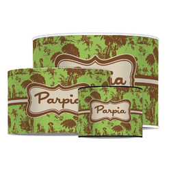 Green & Brown Toile Drum Lamp Shade (Personalized)
