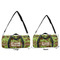 Green & Brown Toile Duffle Bag Small and Large