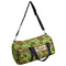 Green & Brown Toile Duffle bag with side mesh pocket