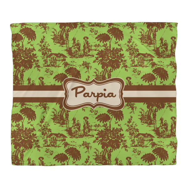 Green & Brown Toile Duvet Cover - King - Front