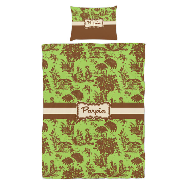 Green & Brown Toile Duvet Cover Set - Twin - Alt Approval