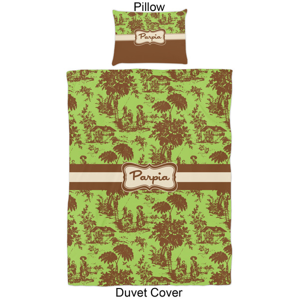 Green & Brown Toile Duvet Cover Set - Twin - Approval
