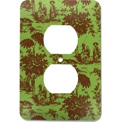 Green & Brown Toile Electric Outlet Plate (Personalized)