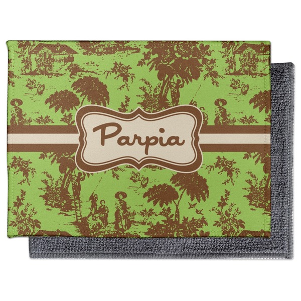 Green & Brown Toile Electronic Screen Wipe - Flat